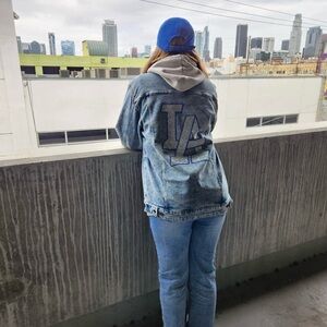 Blue Denim Jacket with LA Logo